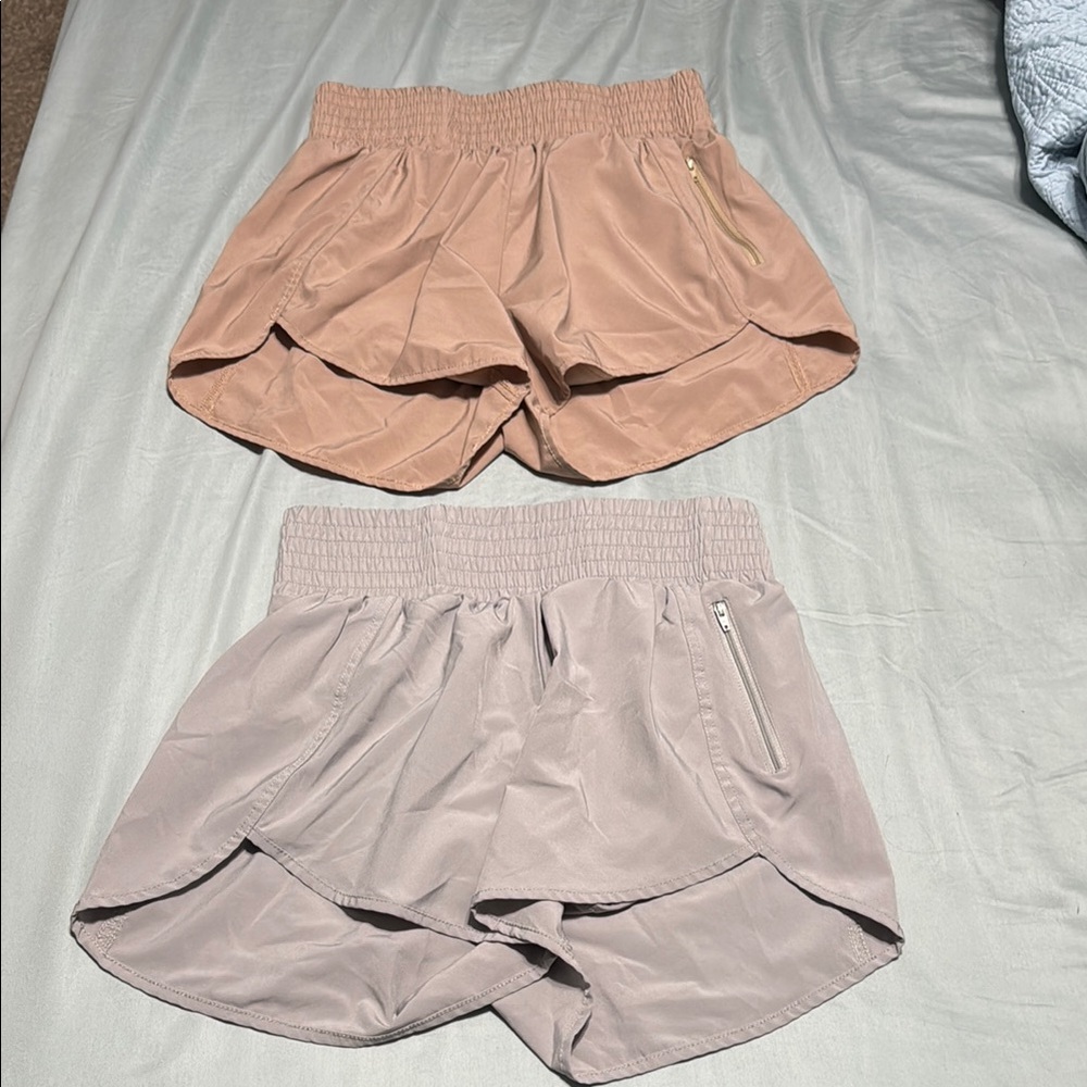 Women's Tan and Gray Shorts